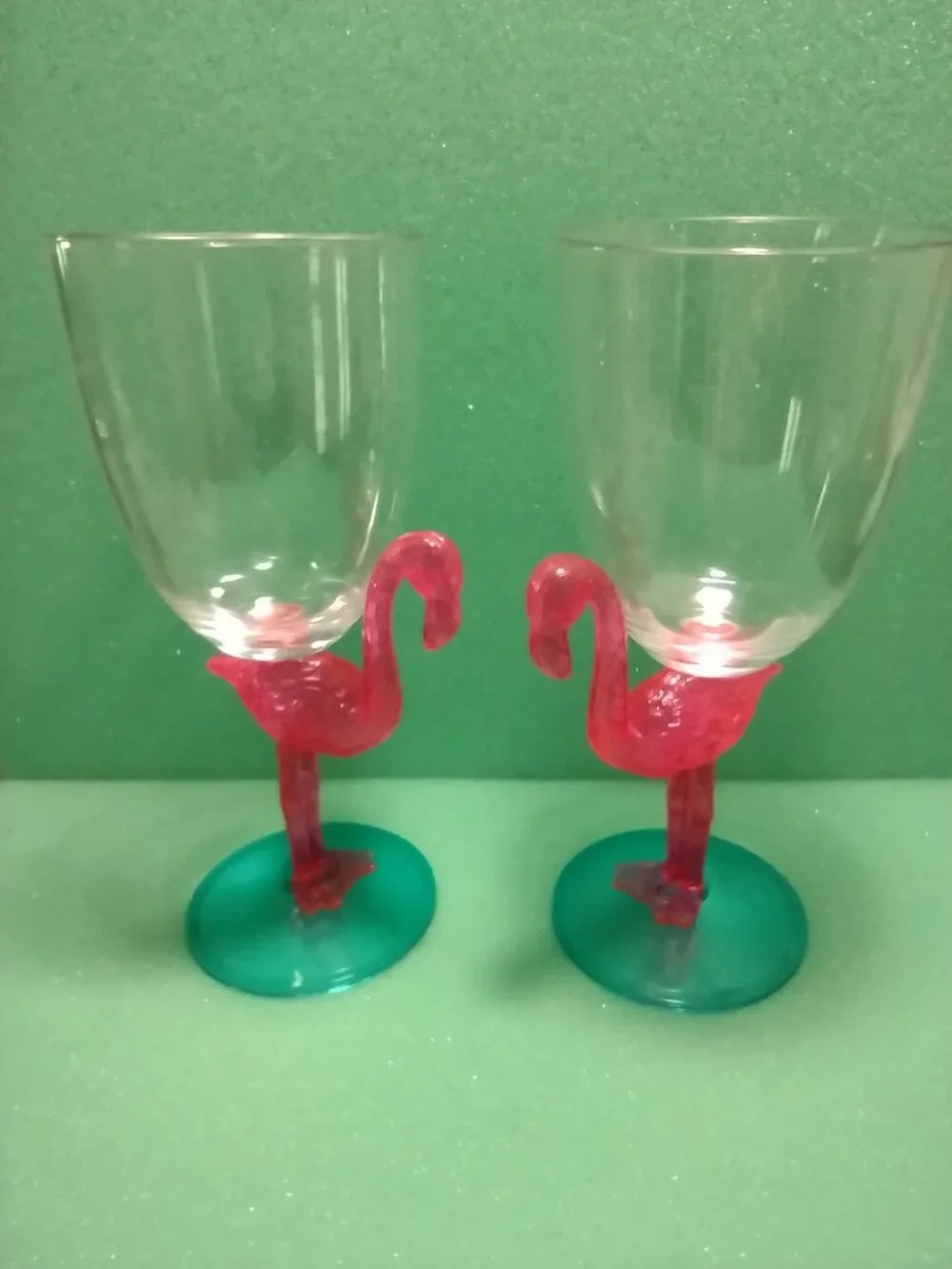 Set Of 2 Tropical Flamingo 20Oz Acrylic Wine Glass